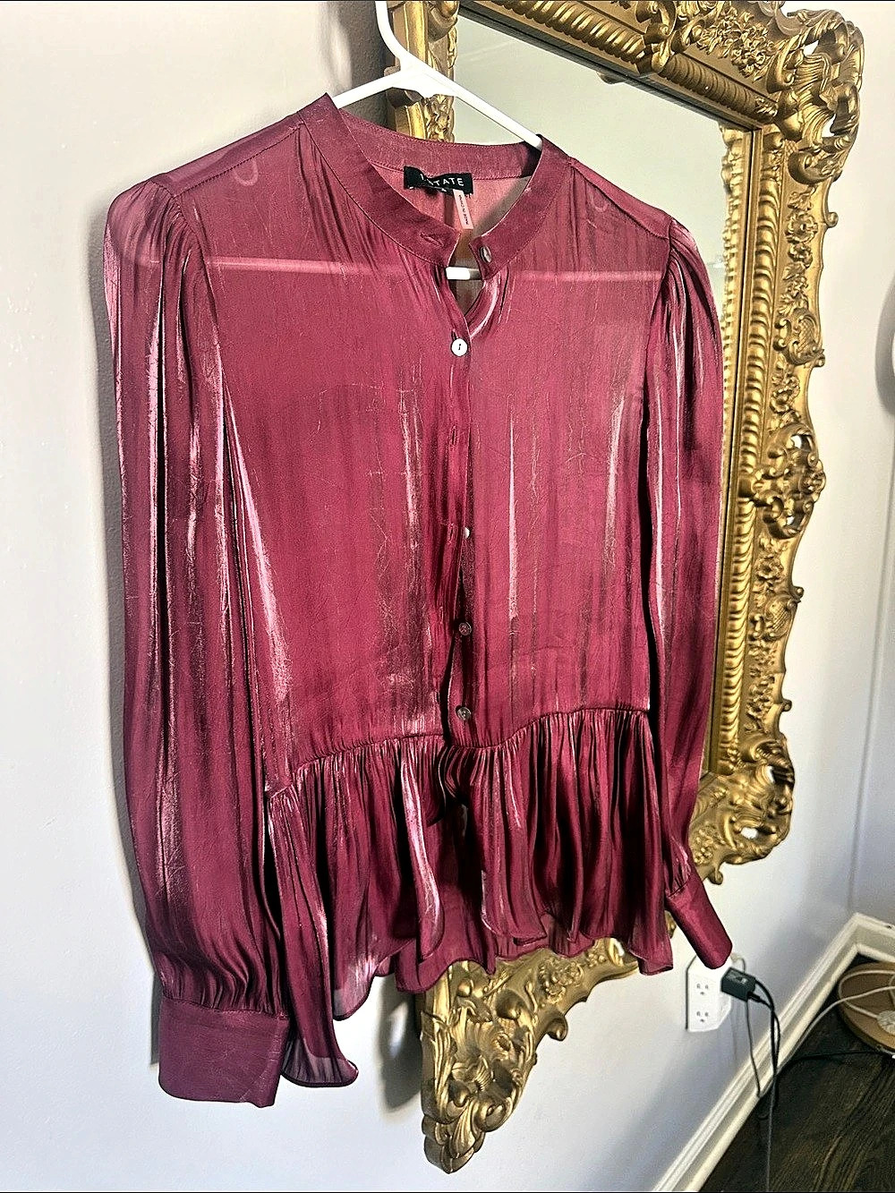 1.STATE Peplum Button Front Top Size Small Like New